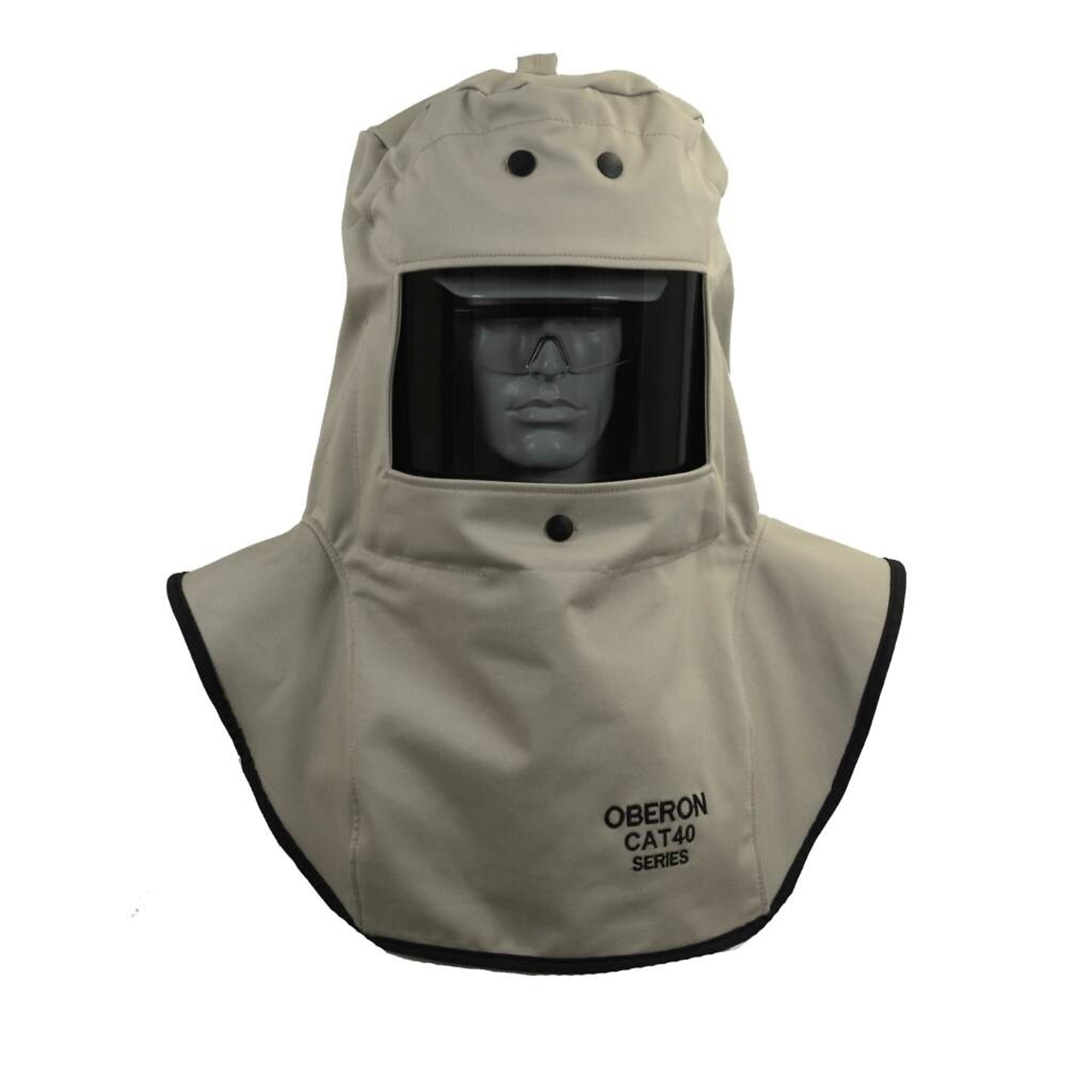 OBERON™ - Hood with Hard Cap - Arc Flash - 40 Cal CAT™ - Color: Khaki - Window: True Color Grey (TCG™) - Model # CAT4-C
